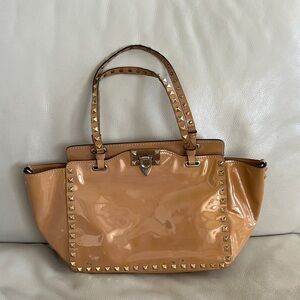 Valentino Garavani Rockstud Patent Leather Two-way Bag